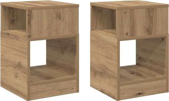 vidaXL Mesa Auxiliar 2 Uds. Roble Artisan 30,5 X 30 X 45 Cm Vidaxl