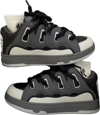 Generic QXDZSW Unisex Skateboard Shoes Cartoon Mixed Color Mens Flat Casual Comfortable Platform Sneakers Shoes Women Gray