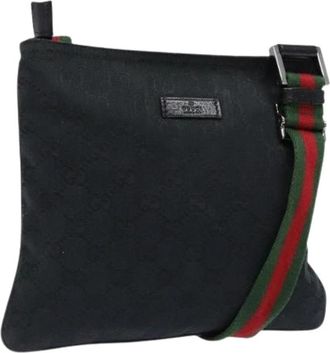 Gucci Pre-owned Canvas gucci-bags - Dames - Vintage Schoudertas - Zwart - ONE Size - Leer - Vintage