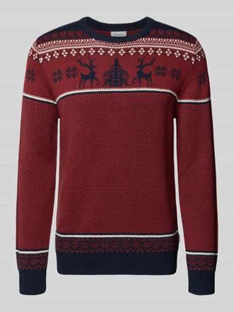 Lindbergh Lindbergh Strickpullover mit gerippten Abschl&uuml;ssen in Dunkelblau, Gr&ouml;&szlig;e XXL