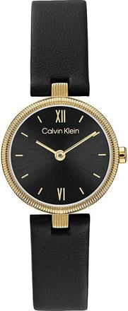 Calvin Klein Womens Textured Bezel Shimmer Dial Watch - Black - OS
