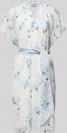 More & More More & More Knielanges Kleid mit Serafino-Kragen in Hellblau, Gr&ouml;&szlig;e 34