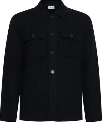 D4.0 Gebreid Shirt - Heren - Vesten - Zwart - M - Wol - Truien & Vesten