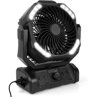 OEM Ventilador De Camping Usb De 20000 Mah Con Luz Led, Port&aacute;til, Recargable, Para Escritorio O Tienda De Campa&ntilde;a, Con Control Remoto Y Gancho, Rotaci&oacute;n D
