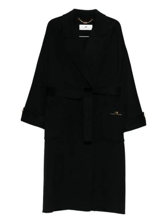 Elisabetta Franchi Wrap Coat In Double Wool Blend Cloth