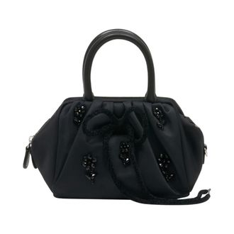 Simone Rocha Embellished Mini Gathered Top Handle Bag - female - Simone Rocha - Handbags - Black - ONE SIZE - Bags