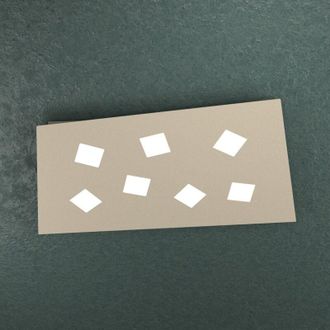 Top-Light Top-light - Plafoniera Moderna Note Metallo Sabbia 7 Luci Gx53 80Cm