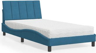 vidaXL Cama Con Colch&oacute;n Terciopelo Azul 100x200 Cm Vidaxl