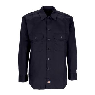 Dickies Zwarte werkoverhemd met lange mouwen - Heren - Casual Overhemden - Zwart - S - Katoen - Overhemden