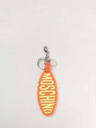 Moschino Brass and Rubber Keychain with Logo