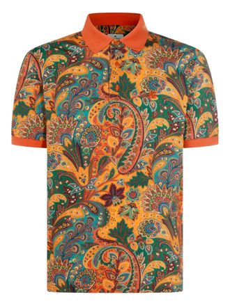 Etro paisley-print polo shirt - Orange