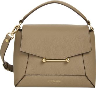 Strathberry Mosaic Leather Top Handle Bag in Taupe at Nordstrom