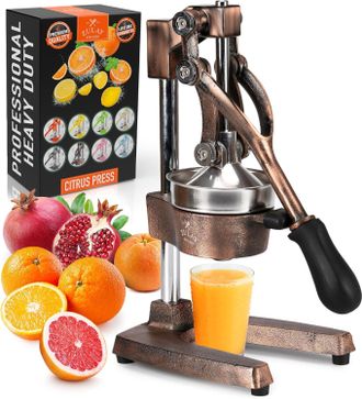 Zulay Kitchen Premium Quality Heavy Duty Manual Orange Juicer and Lime Squeezer Press Stand