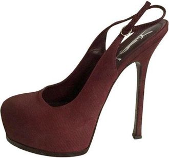 Saint Laurent Suede Tribtoo Slingbacks Size 40