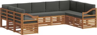 vidaXL Conjunto De Sof&aacute;s De Exterior 9 Uds. Natural Y Antracita Vidaxl
