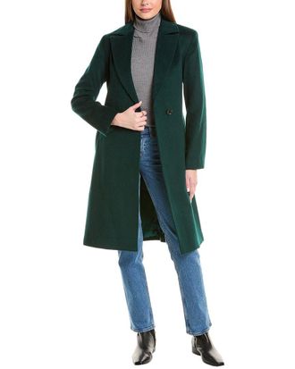 Sofiacashmere Sofiacashmere Belted Wrap Wool & Cashmere-Blend Coat