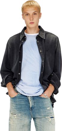 Diesel Long-sleeve denim shirt - Denim Shirts - Man - Black