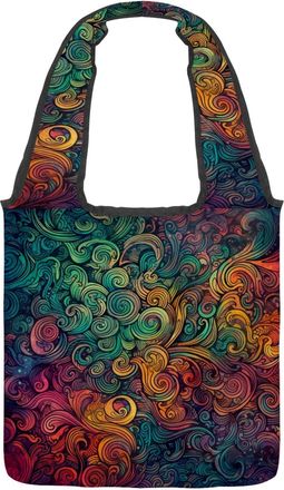 Generic Artistic Abstract Mysterious Swirls Texture Reversible Canvas Shoulder Tote - Double-Sided Print, 12oz Cotton, 27cm Drop, Fold-Flat Bag for Travel, Sh