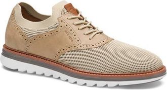 Johnston & Murphy Braxton Knit Saddle Shoe in Beige Knit/Nubuck at Nordstrom, Size 11.5