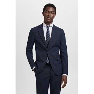 Mango colbert donkerblauw