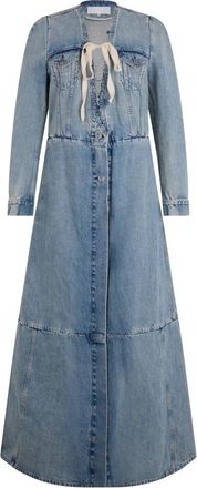 Maison Margiela Denim Maxi Coat - Dames - Shirt Kleedjes - Blauw - S - Denim - Kleedjes
