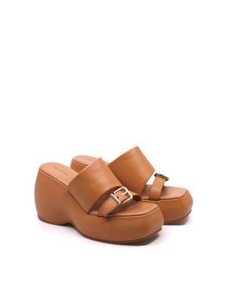 Free People Womens Mila Wedge Sandal In Vachetta