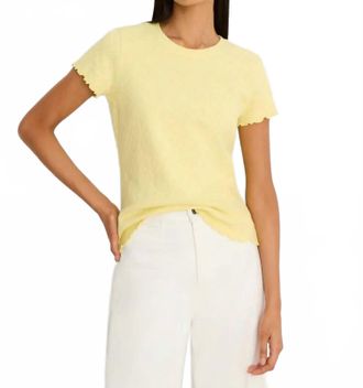 Nic+Zoe Lace Knit Tee In Chamomile