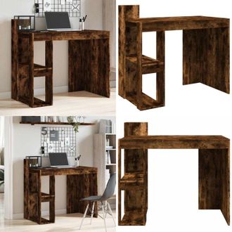 vidaXL Scrivania Ufficio Rovere Fumo 103,5x56,5x94cm Legno Multistrato - Scrivania in legno multistrato - Scrivania Rovere Fumo