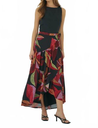 Hutch Vicky Midi Wrap Skirt In Black Multi