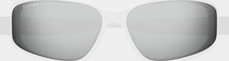 Gucci Mens Rectangular Acetate Wrap Sunglasses