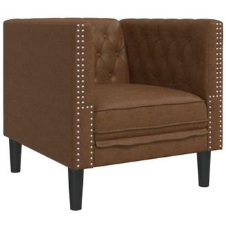 vidaXL Sill&oacute;n De Piel De Ante Sint&eacute;tico Marr&oacute;n Vidaxl