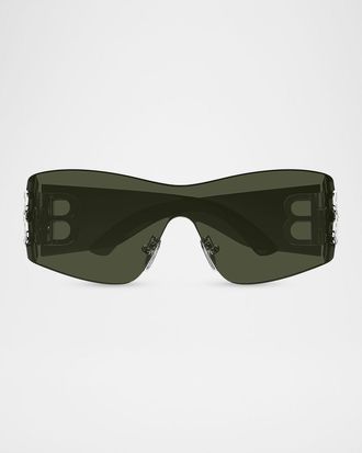 Balenciaga Men & apos;s Bossy Metal and Nylon Mask Sunglasses