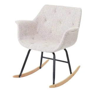 Hhg Hhg - Nunca Usado] Silla Mecedora Malm&ouml; T820, Reclinable, Textil, Crema/gris