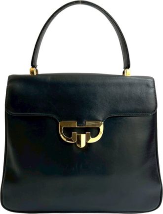 Gucci Black Leather Handbag Tote Bag (Pre-Owned)