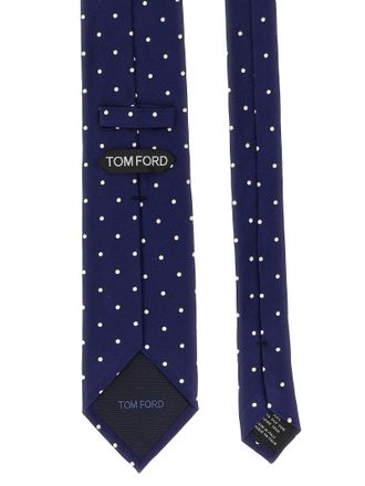 Tom Ford Pearl Polka Dot Silk Necktie - Navy