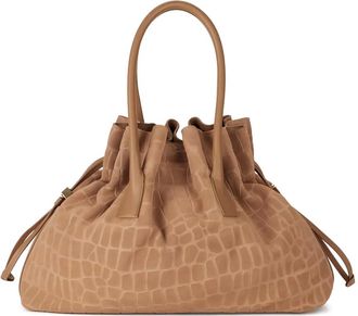 Elisabetta Franchi Shopper met krokodillenprint - Beige