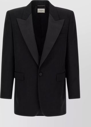 Saint Laurent notch lapel blazer with buttoned cuffs