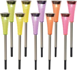 N&auml;ve Naeve Multi Juego De 10 Luces Led Solares Para Exteriores Con Sensor De Color, 5500 K, Ip44