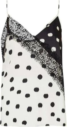 Liu Jo Polka Dot Tanktop met Franjes - Dames - Tops zonder mouwen - Veelkleurig - L - Polyester - Tops