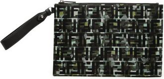 Fendi Pre-owned Fendi FF 1974 Nylon Camouflage Wristlet Pouch Unisex 7N0105