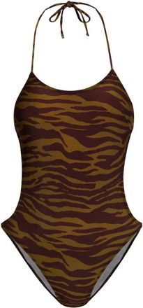 The Attico Badpak uit &eacute;&eacute;n stuk - Dames - Badpakken - Bruin - S - Badmode
