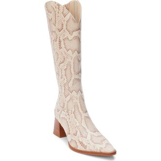 Matisse Footwear Addison Pointed Toe Western Boot in Beige Multi Snake at Nordstrom Rack, Size 6.5