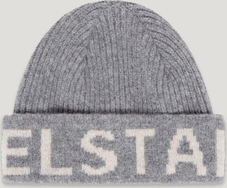 Belstaff Branded Hat Unisexs Lambswool Grey Melange / Silver Birch Size One Size