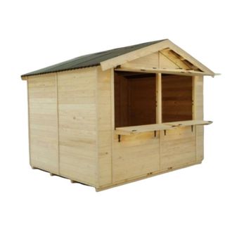 Foresta Quiosco De Madera Para Puestos De Mercado Fabricado En Madera De Abeto, 360x240 Cm - Paredes De 20 Mm De Espesor - Con Mostrador Y Cubierta Bituminosa