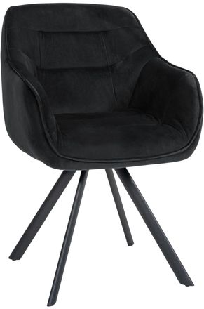 Clp Silla con patas de metal y asiento en terciopelo negro