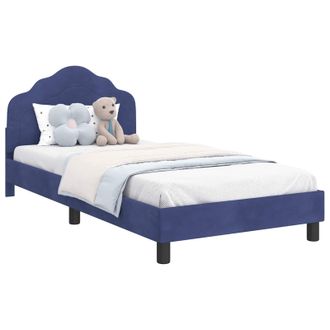 vidaXL Struttura Letto Bambini Con Testata Blu Polizia 90 X 200 Cm Vidaxl