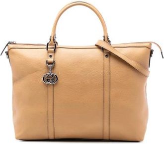 Gucci Pre-owned Handbags, female, Brown, Size: ONE SIZE Pre-owned Leather Handbag