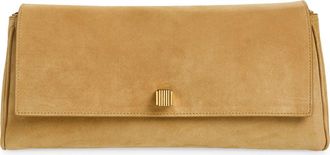 Khaite Audrey Suede Clutch in 964 Goldenrod at Nordstrom
