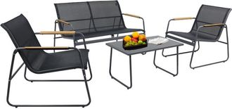 VCM Set mobili da giardino VCM 4 pz Gruppo Da Pranzo di Gruppo 1xTavolo, 2x Sedie, 1x Divano Tavolo Dimensioni ca. a. 41 x l. 74 x p. 45 cm Set da