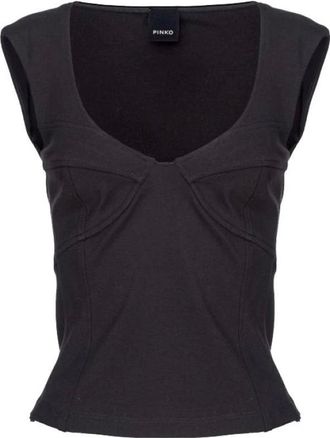 Pinko Pinko, Dames, Tops, Zwart, Maat: XS Viscose
